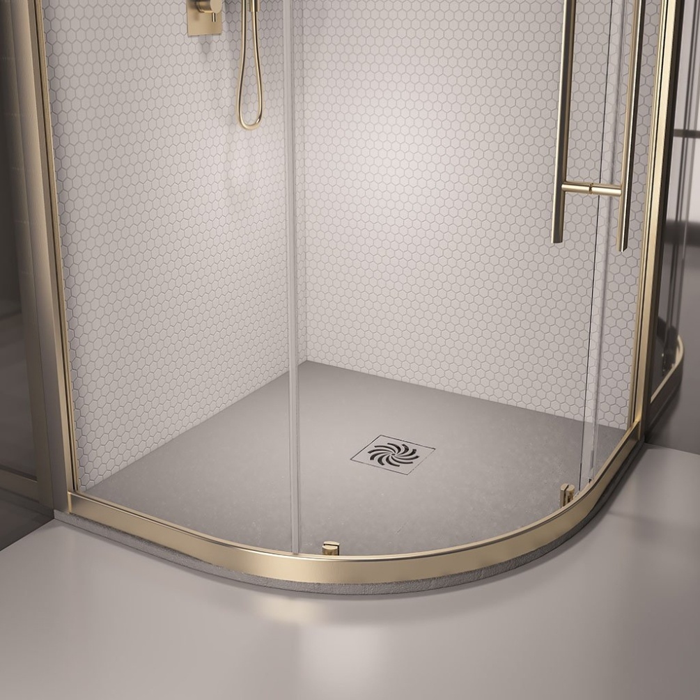 Eastbrook Crossland Grey 800mm x 800mm Slate-Effect Quadrant Shower Tray Lifestyle